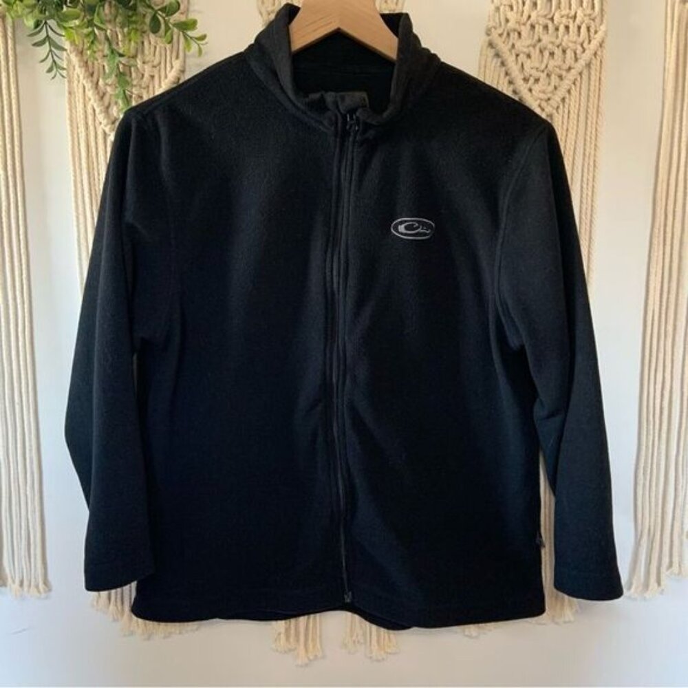 DRAKE Youth Camp Fleece Full Zip Pullover Black Size 12